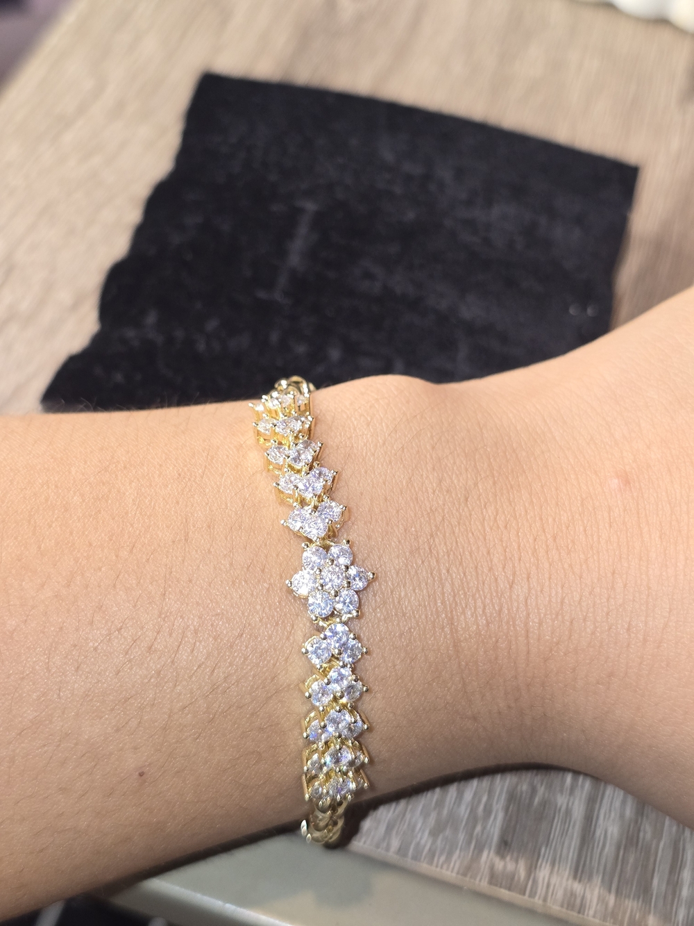 Gold Tone Crystal Tennis Bracelet - Women Jewelry